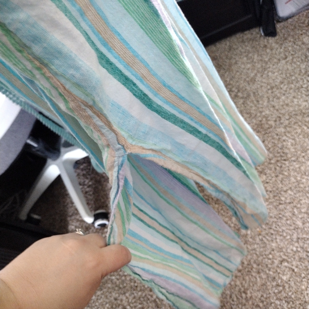 Time and Tru Multi-Color Striped Linen Maxi Dress in Aqua, Mint & Lavender - Picture 5 of 5